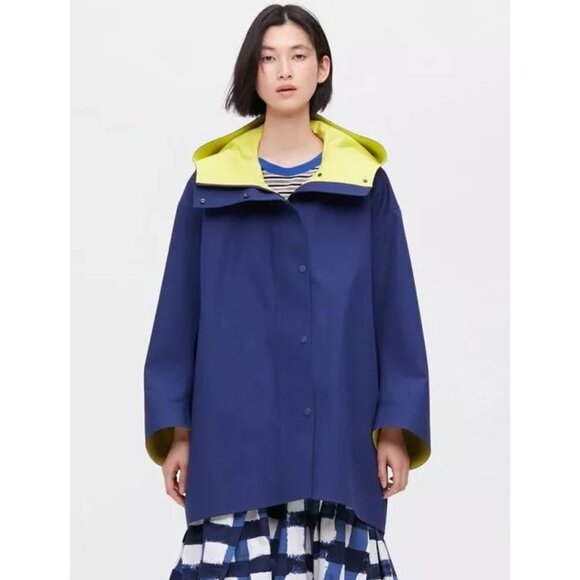 Uniqlo x MARNI Blocktech Oversized Half Coat Blue Medium Raincoat NWT - Picture 5 of 5